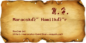 Maracskó Hamilkár névjegykártya